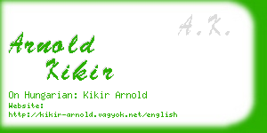 arnold kikir business card